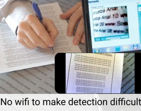 Invisible camera to cheating exams